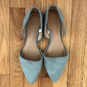 Light blue suede flats
